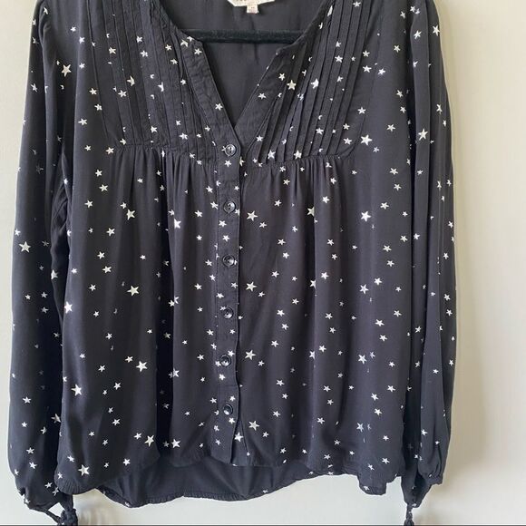 Solitaire-metallic Star Print Loose Blouse - Picture 6 of 10